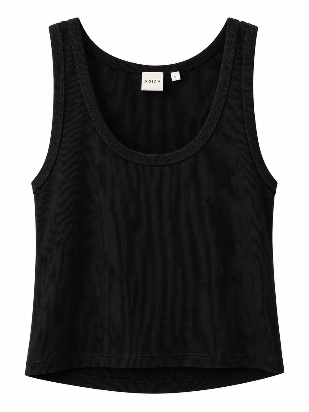 Aritzia Black Ribbed Cropped Tank Top – Size Large